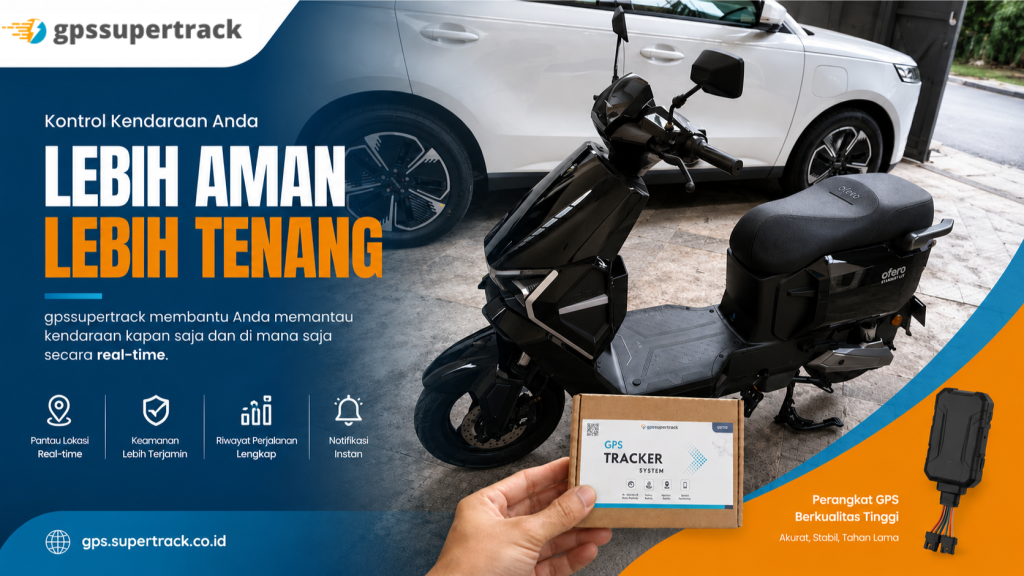 GPS tracker untuk motor operasional bisnis kurir dan sales lapangan gpssupertrack