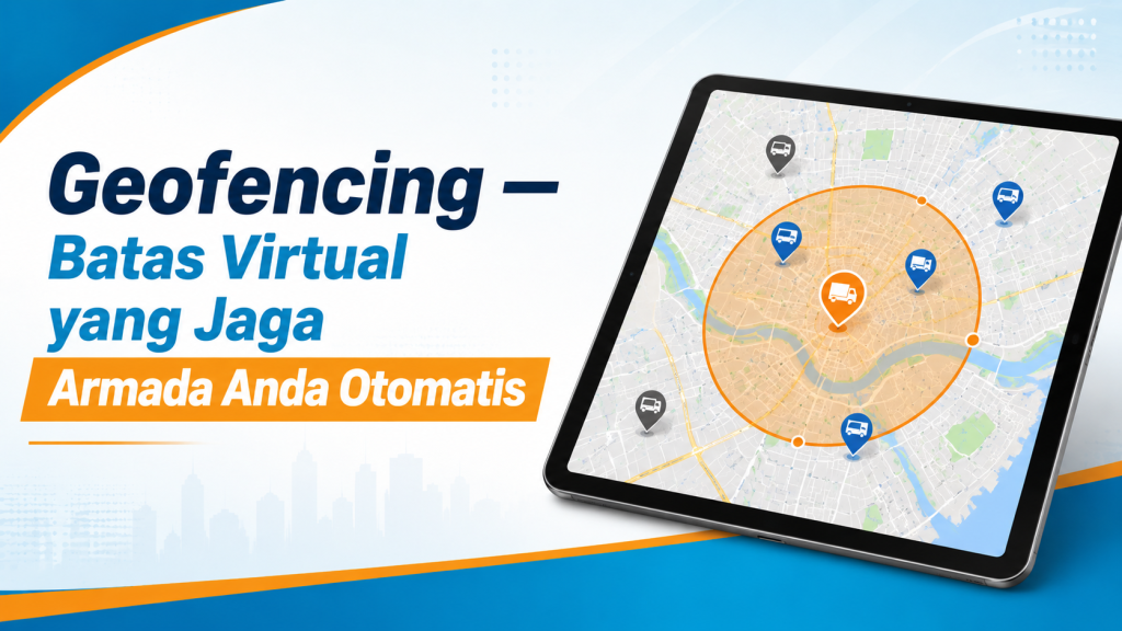 Ilustrasi fitur geofencing GPS tracker untuk monitoring batas wilayah armada kendaraan bisnis