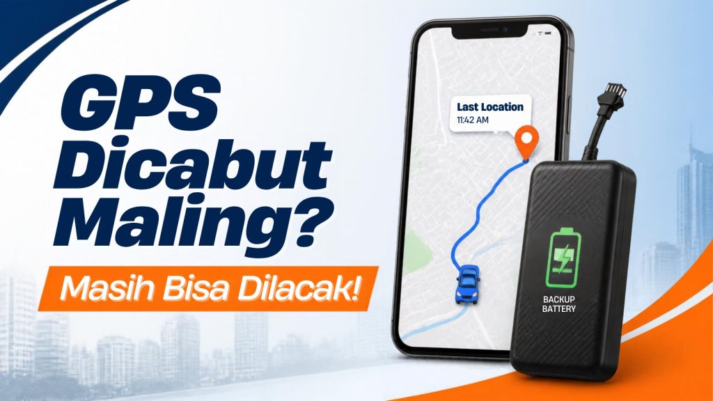 Aplikasi GPS tracker menampilkan lokasi terakhir mobil saat perangkat dicabut dengan baterai cadangan
