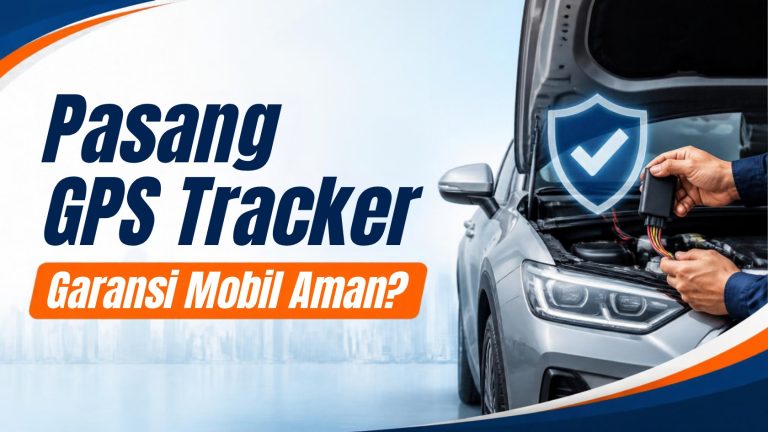 Teknisi memasang GPS tracker di mobil baru dengan kabel rapi agar garansi mobil tetap aman